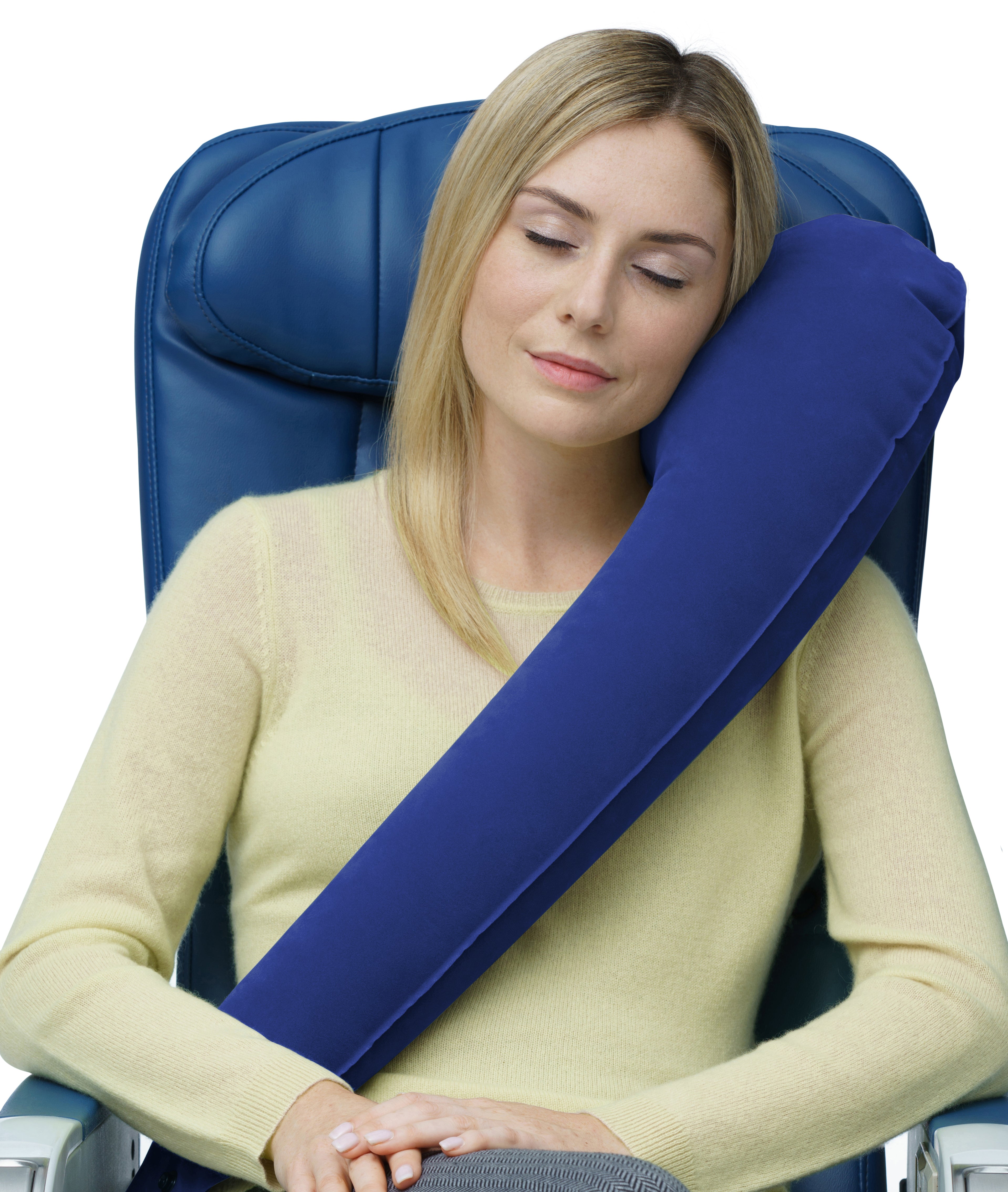 Inflatable Travel Knee Pillow Blue
