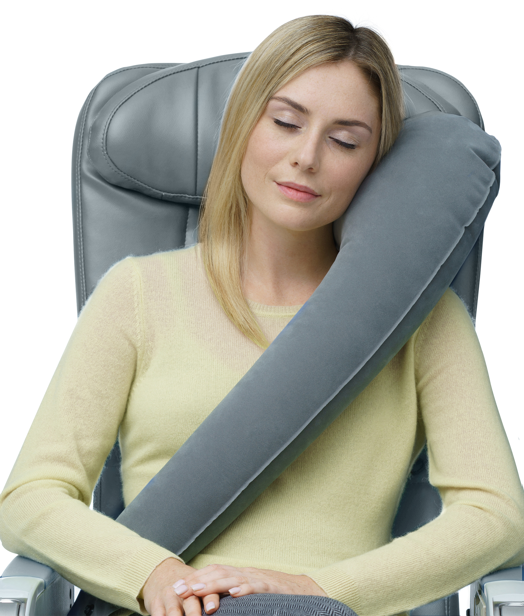Skyrest Inflatable Travel Pillow - Airplane Pillow for Neck Support on Long  Flights, Buses, Cars, Office & Trains - Comes with Eye Mask, Earplugs 