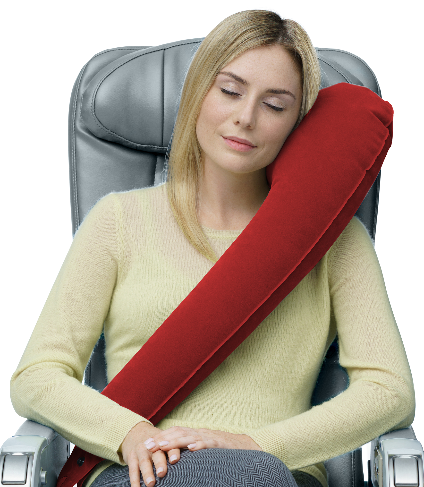 TRAVELREST Ultimate Travel, Neck & Body Pillow - Strap to Plane & Car Seat  - Compact, Comfort and Convenient for Office Napping, Airplane, Bus & Train